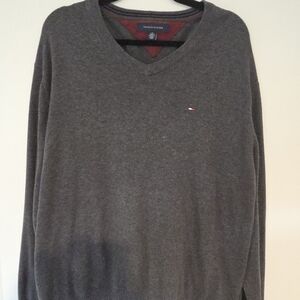Tommy Hilfiger Charcoal V-Neck Sweater for Men